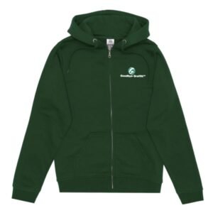 fleece zipper hoodie green